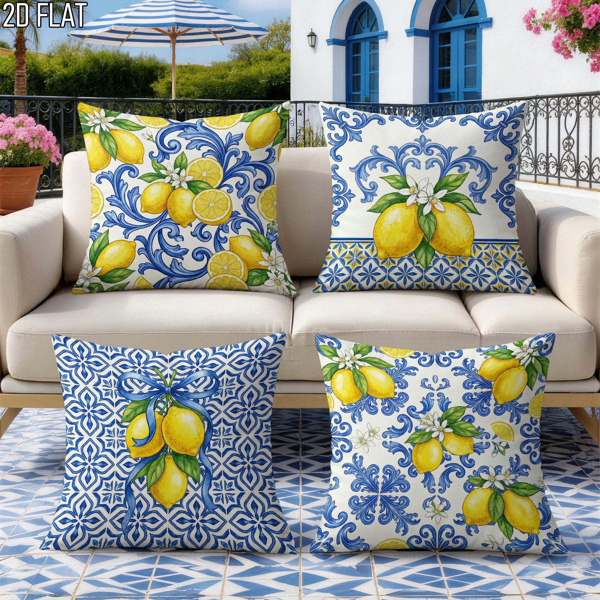 4Pcs Italian Summer Style Thro - Ceramic Tile Blank avis et prix