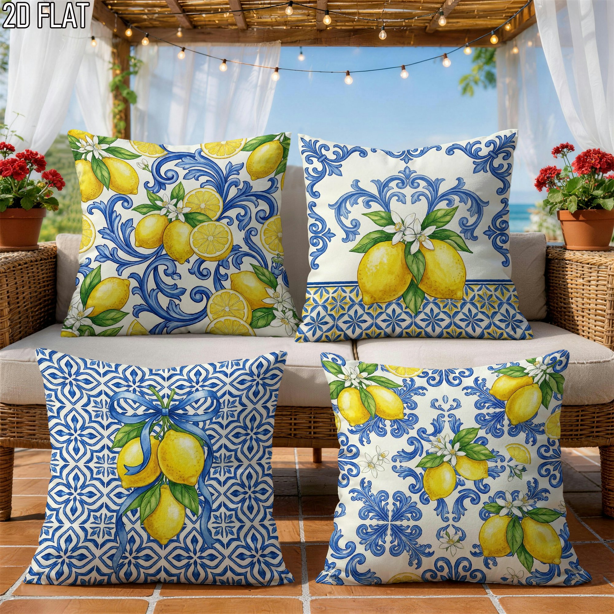 4Pcs Italian Summer Style Thro - Ceramic Tile Blank avis et prix
