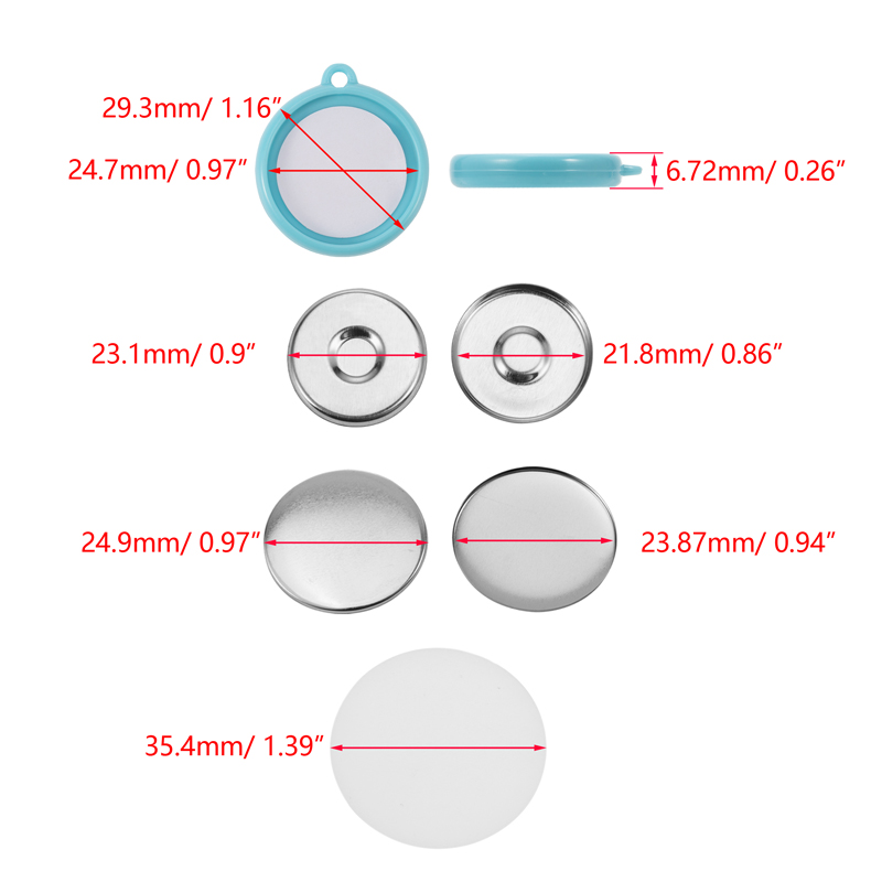 50Pcs/Set DIY Double-Side Key  - Button Badge Blank avis et prix