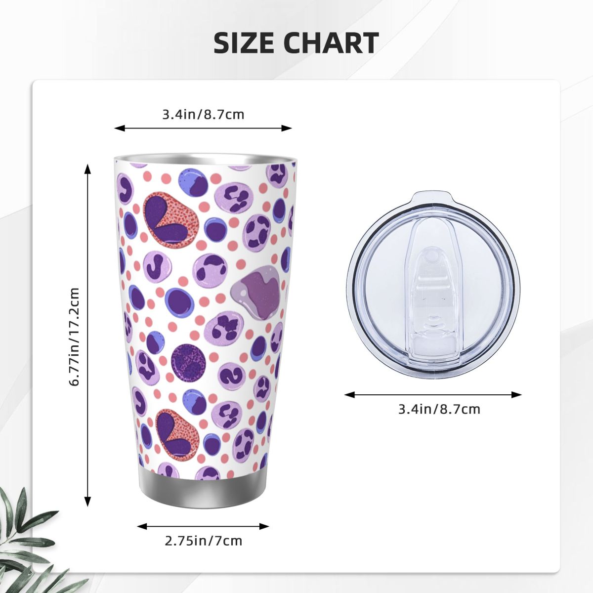 Large White Blood Cell Pattern - Tumbler 20Oz White avis et prix