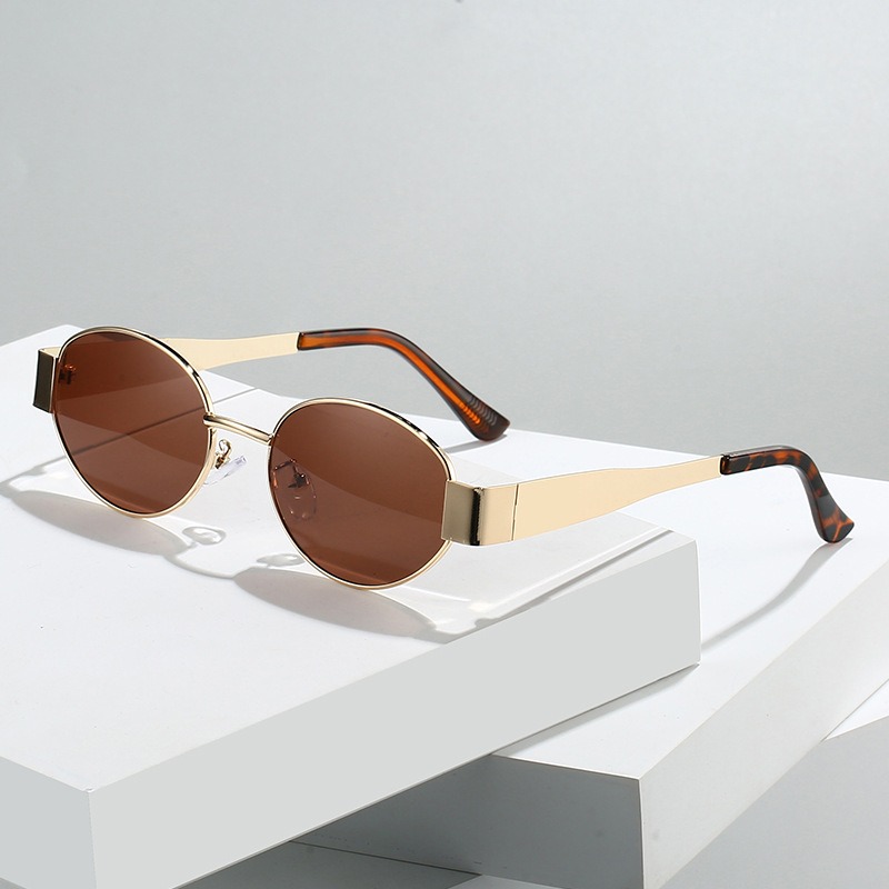 New Oval Sunglasses for Women  - Metal Photo Panel avis et prix