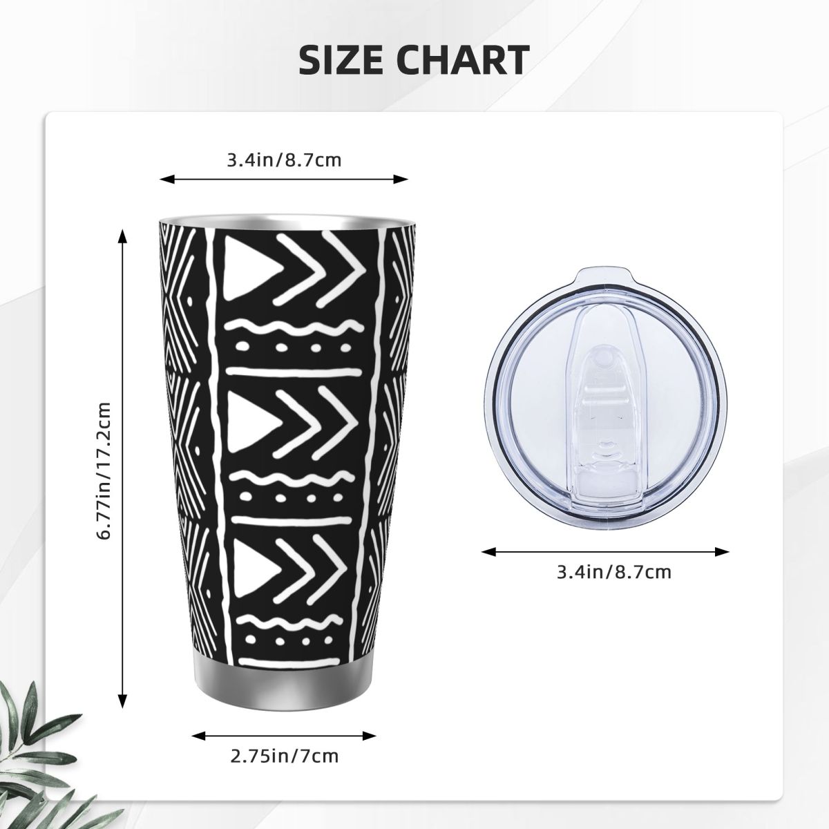 Black And White African Bogola - Tumbler 20Oz White avis et prix