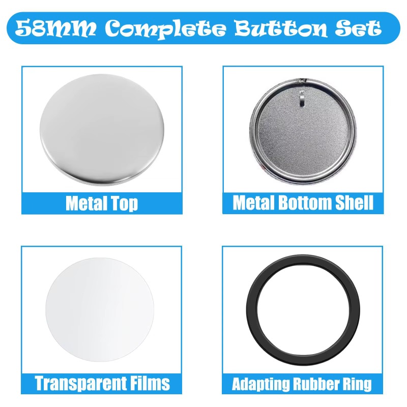 100 Sets 58 Mm/ 44 Mm Button M - Button Badge Blank avis et prix