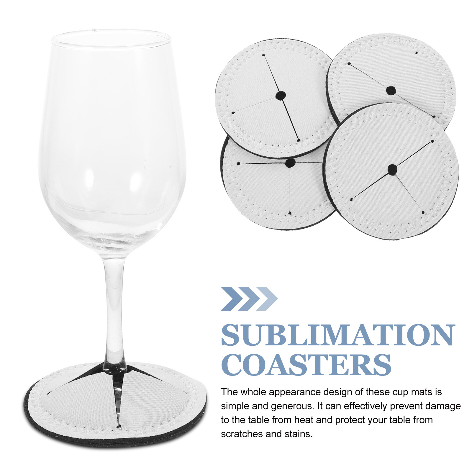 4Pcs Stem Glass Coasters Heat  - Coaster Sublimation Blank avis et prix