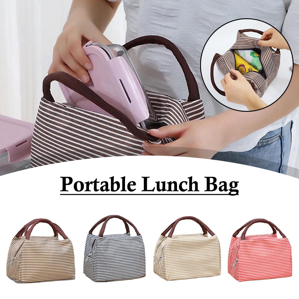Striped Insulated Lunch Bag Po - Tote Bag Sublimation avis et prix