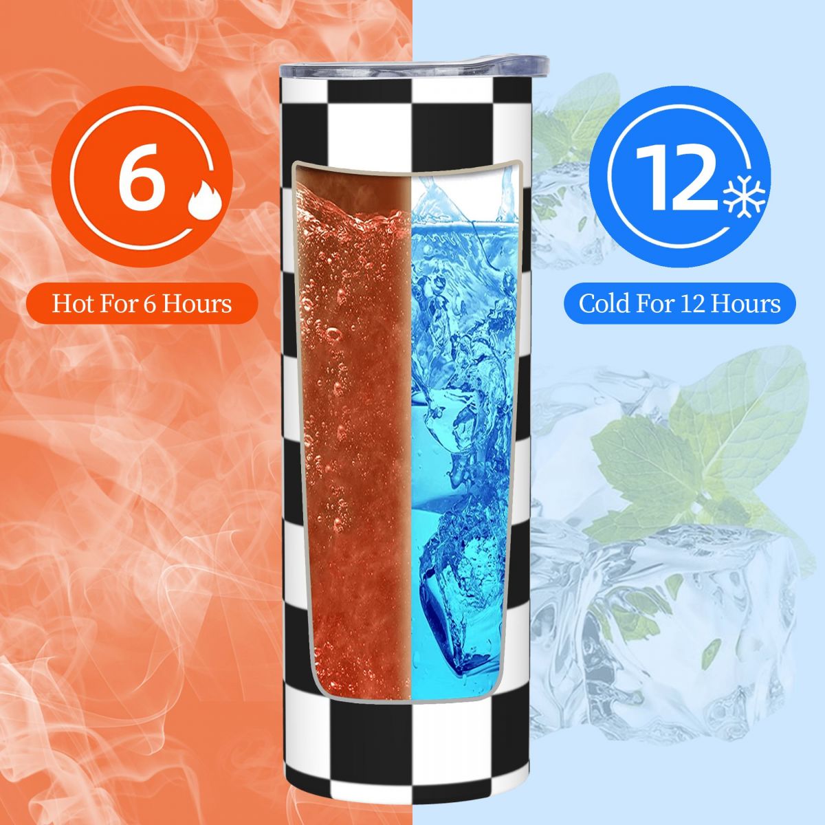 Black And White Checkerboard S - Tumbler 20Oz White avis et prix