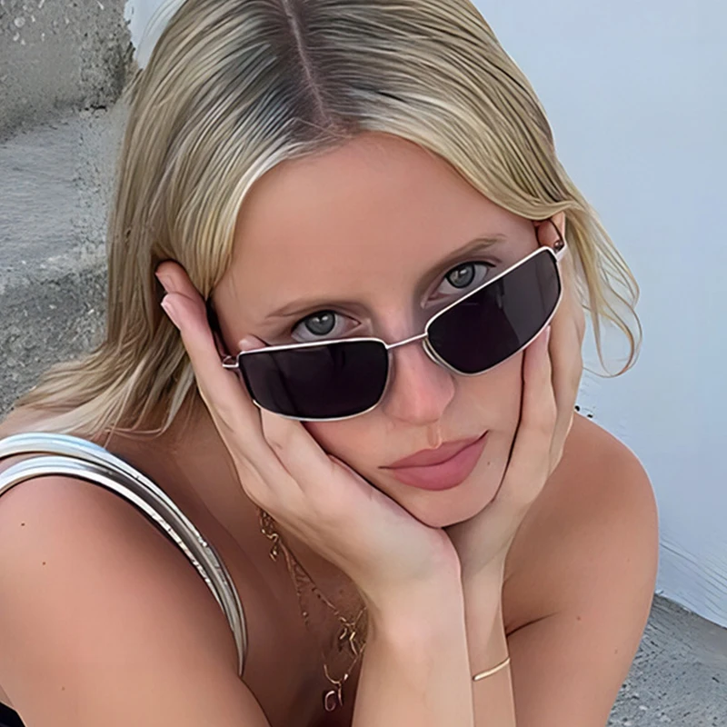Women's y2k Sunglasses Stylish - Metal Photo Panel avis et prix