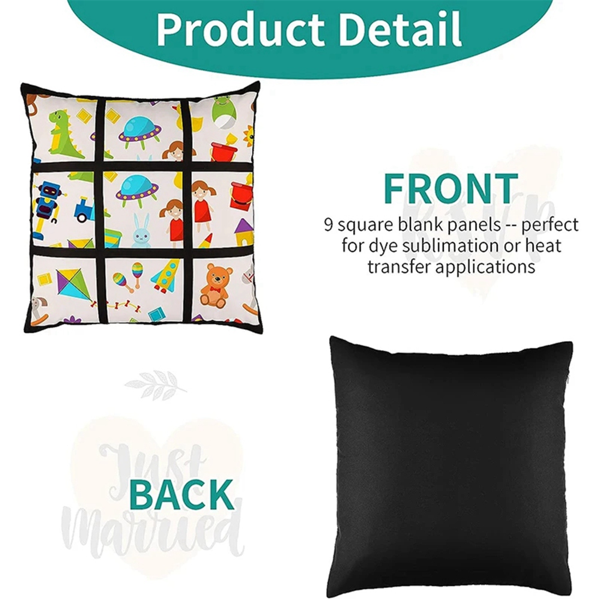 A45I 6Pcs Sublimation Blank Pa - Pillow Cover Sublimation avis et prix