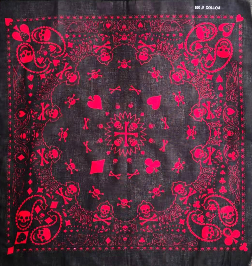 55cm White Black Red Skull Pok - Bandana Blank White avis et prix