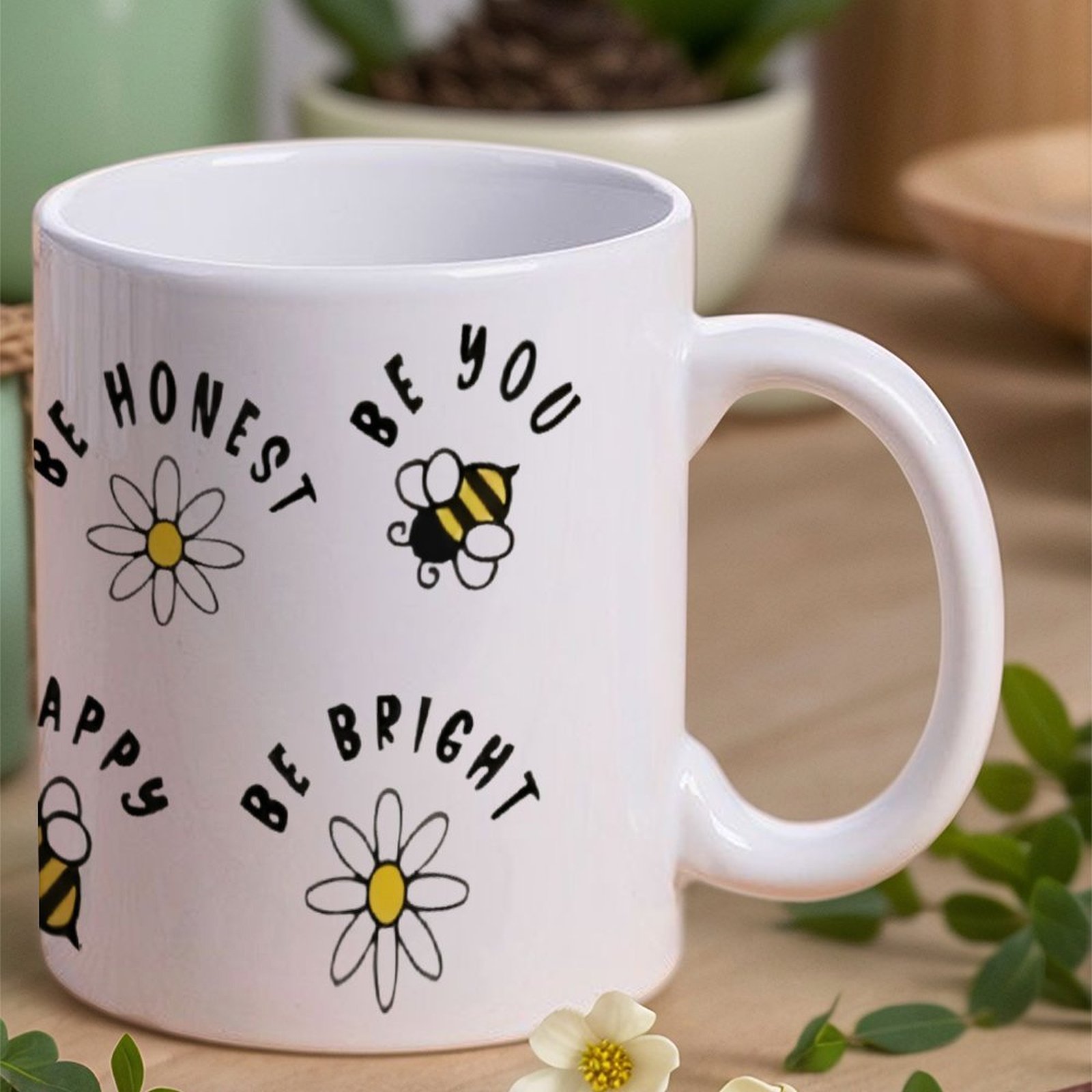 Four Stickers With Bees And Da - Sublimation Mug White avis et prix