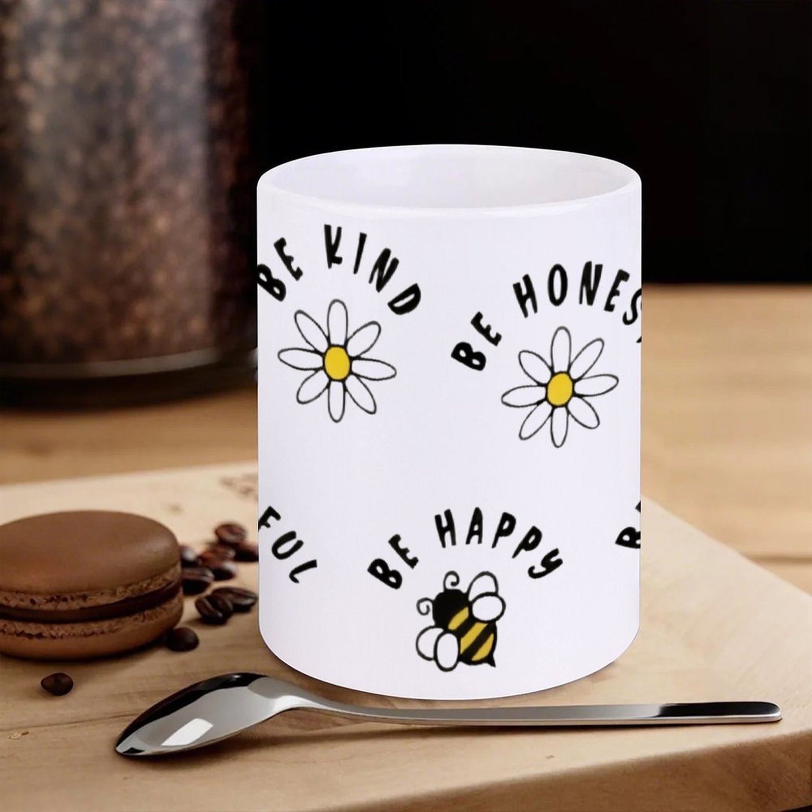 Four Stickers With Bees And Da - Sublimation Mug White avis et prix