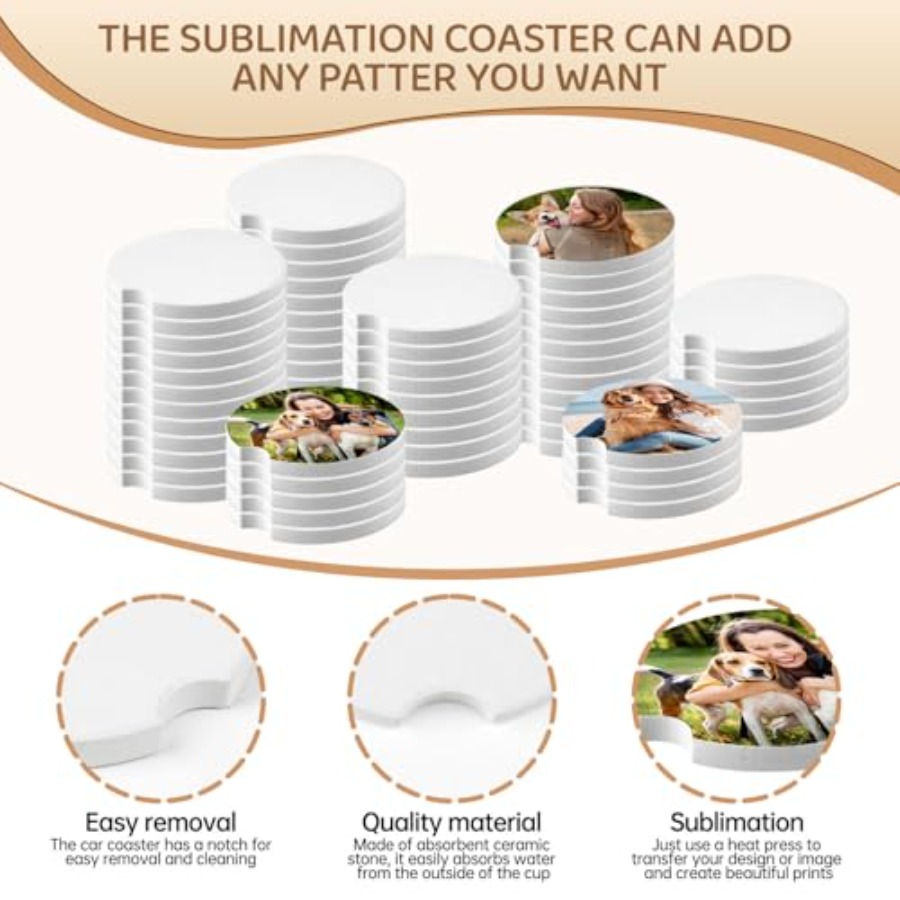 312 Pcs Ceramic Car Coasters 2 - Coaster Sublimation Blank avis et prix
