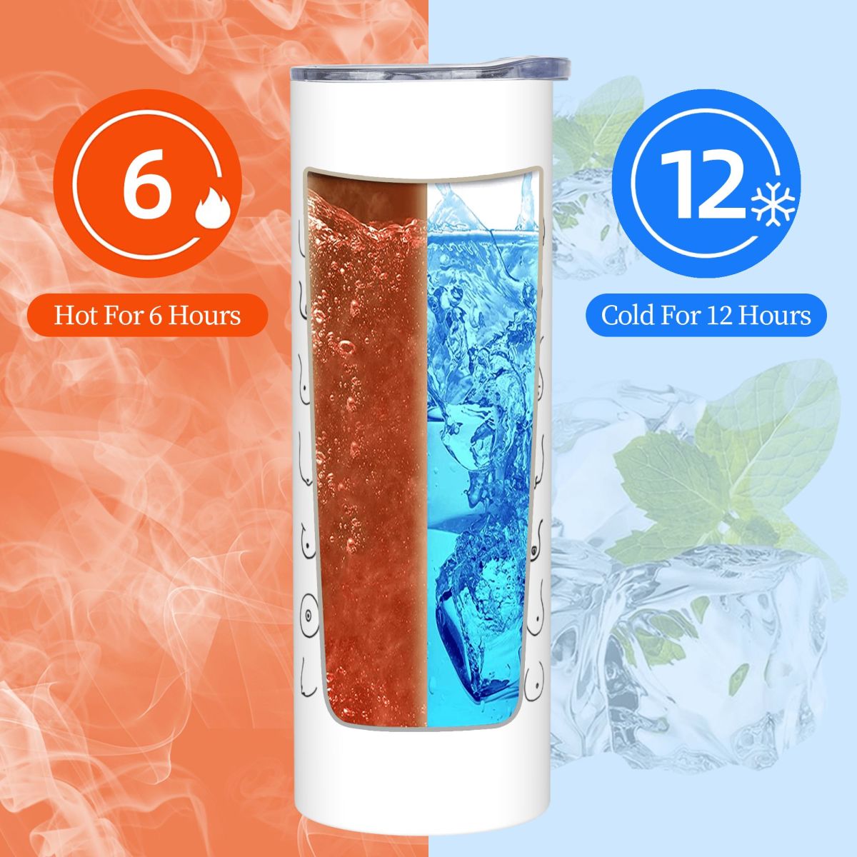 Black And White Tits Drawing S - Tumbler 20Oz White avis et prix