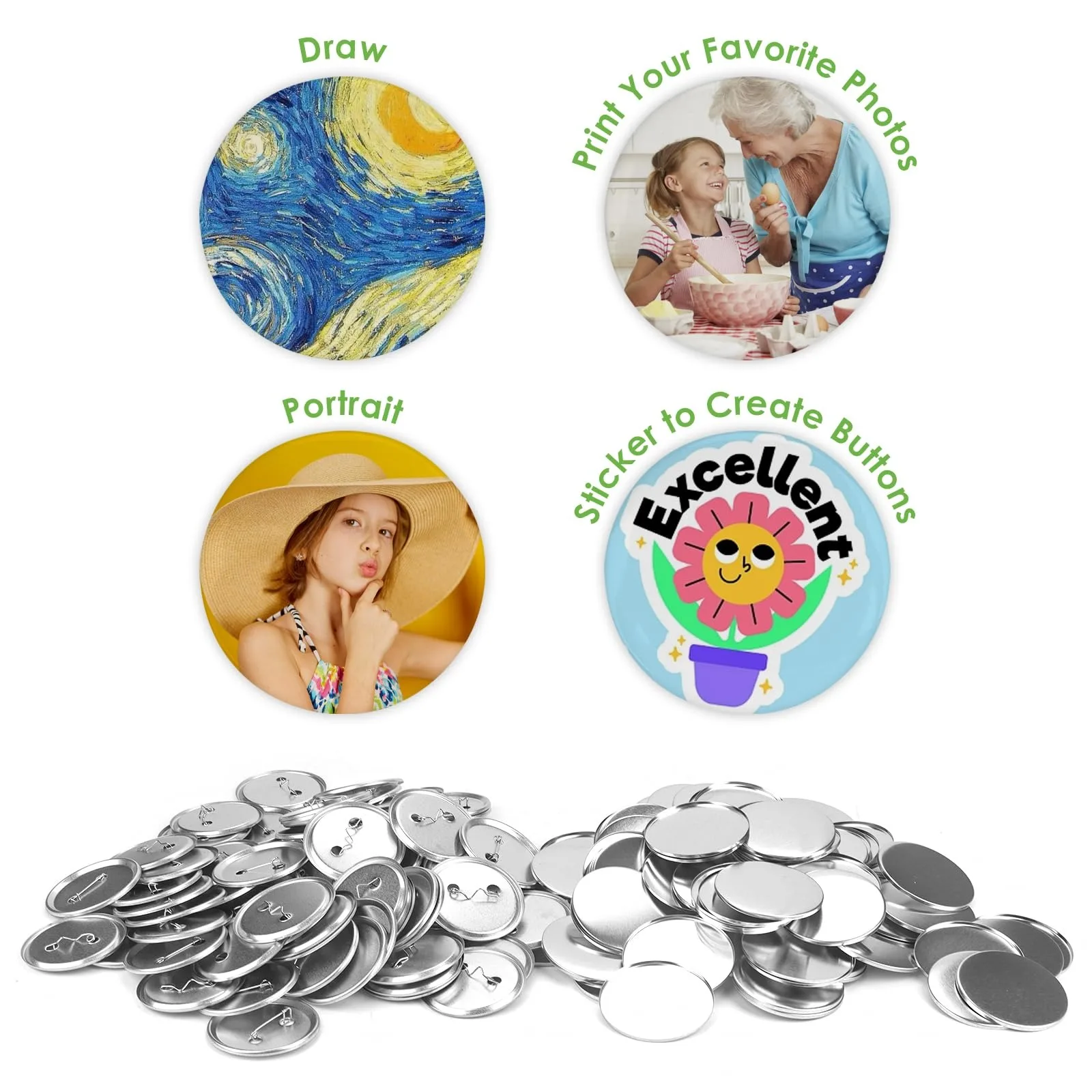 100PCS Blank Button Making Sup - Button Badge Blank avis et prix