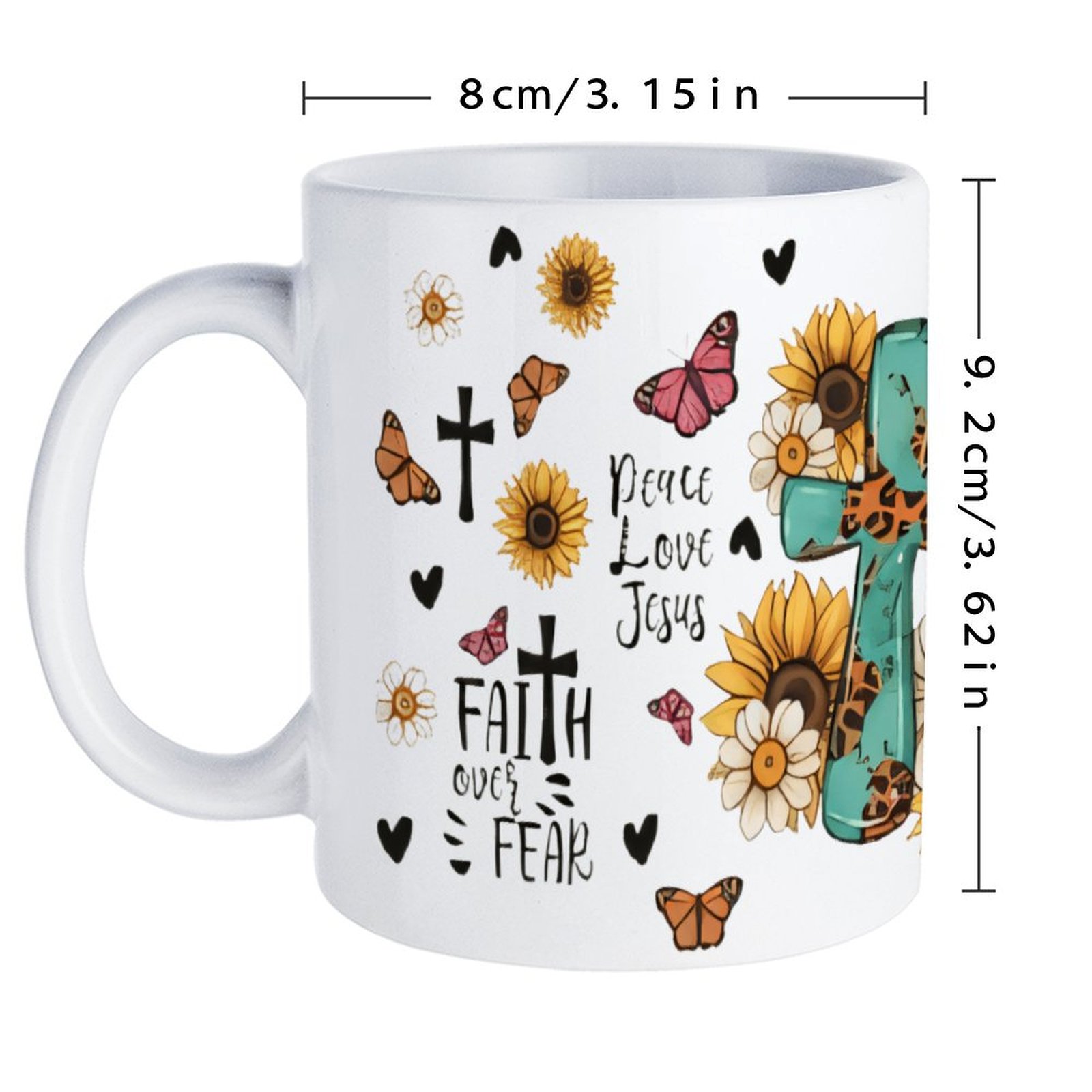 A Cross Surrounded By Sunflowe - Sublimation Mug White avis et prix