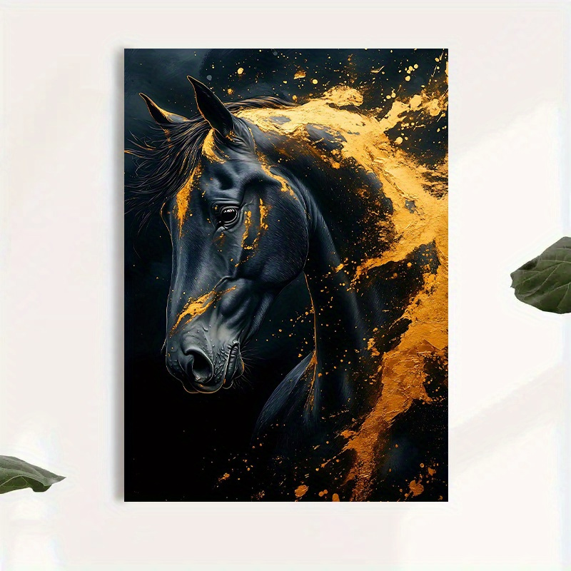 1pc Elegant Black Horse Canvas - Canvas Wrap Ready avis et prix
