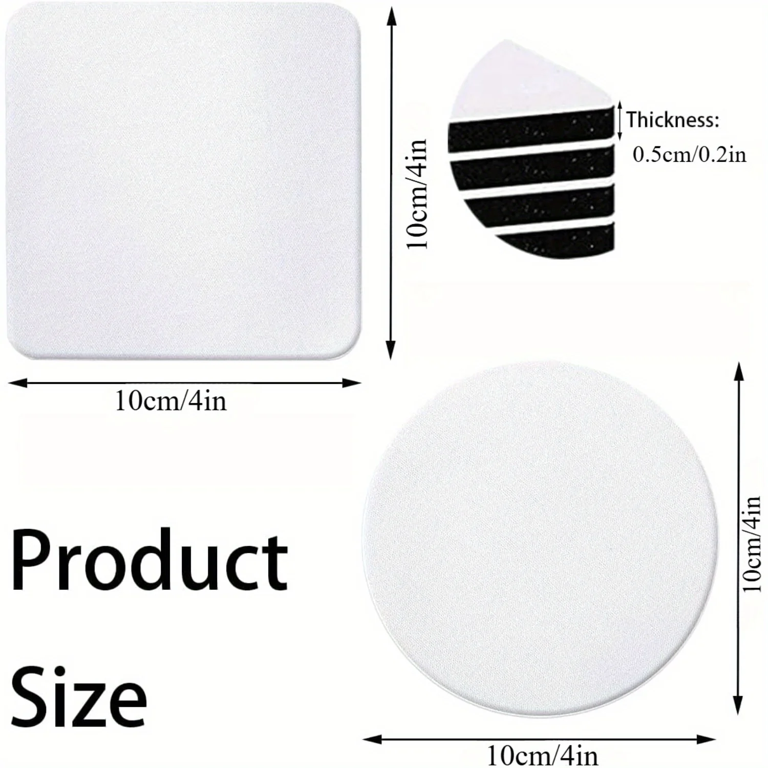 30/50 Pcs Square and Round Sub - Coaster Sublimation Blank avis et prix