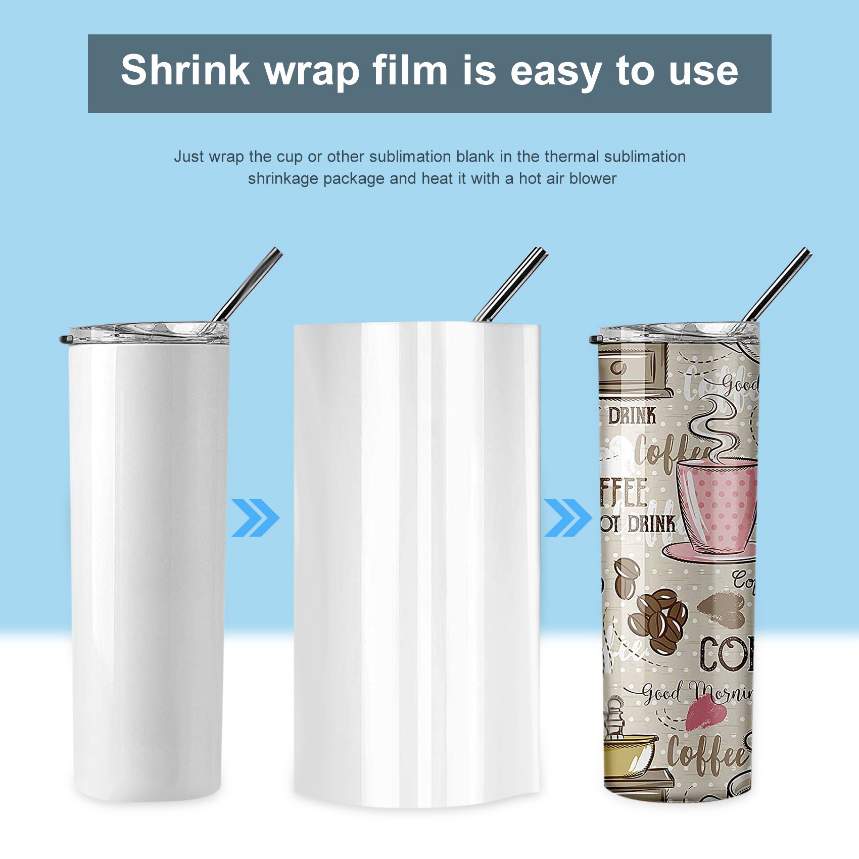 ABHI-30Pcs Sublimation Shrink  - Sublimation Mug White avis et prix