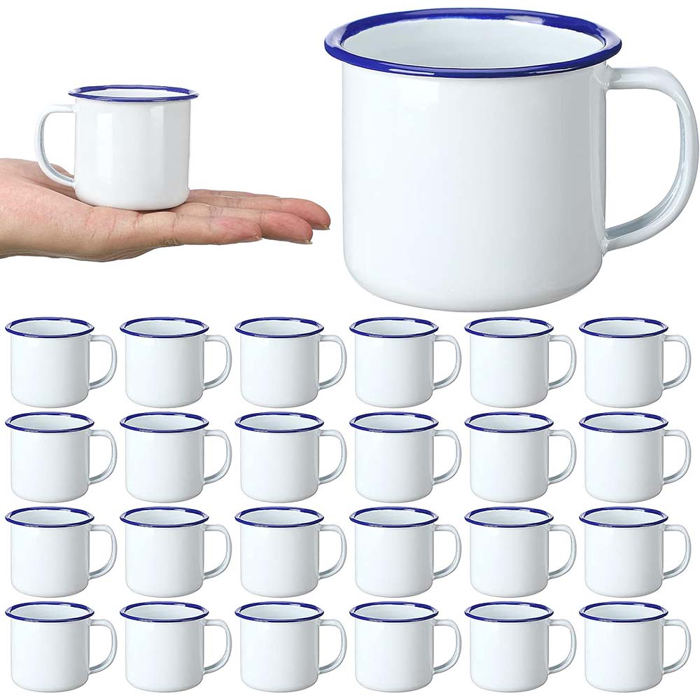 Mini Enamel Camping Coffee Mug - Sublimation Mug White avis et prix